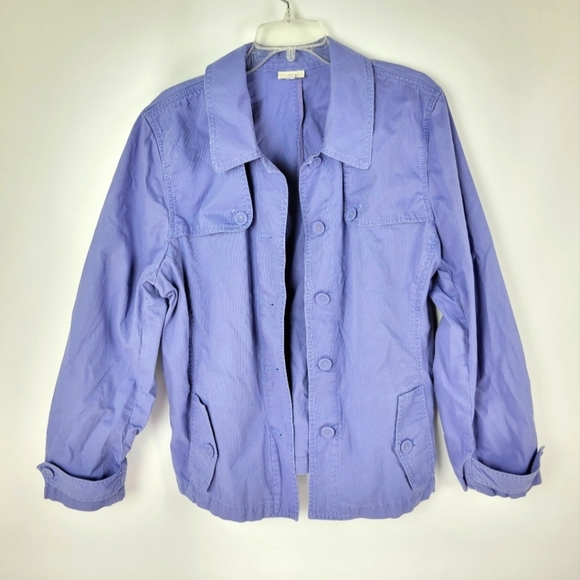 J. Jill 100% Cotton Button Up Jacket Sz XL - Picture 1 of 8